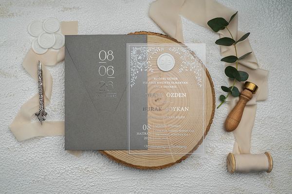 Ekonom Davetiye 9368 Mühürlü davetiye modeli